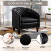 CAVINAS Barrel Accent Chair with PU Leather Upholstery, Curved Back, Foam Padding and Tapered Legs, for Living Room, Bedroom, Waiting Room - 2 of 4