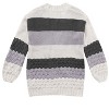 Girls Striped Chunky Cardigan Sweaters  Fall Trendy Color Block Long Sleeve Knit Sweater Coats - 2 of 4