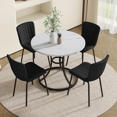 5 Piece Dining Table Set for 4, Modern Dining Set with 4 Upholstered Dining Chairs, Table and Chair Set - ModernLuxe