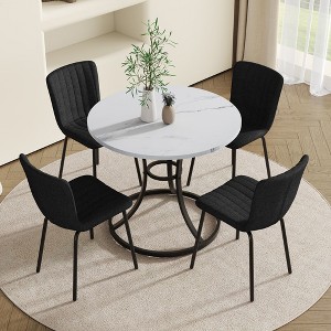 5 Piece Dining Table Set for 4, Modern Dining Set with 4 Upholstered Dining Chairs, Table and Chair Set - ModernLuxe - 1 of 4