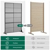 Wooakway 72 Inch Black 3 Panel Woven Room Divider Patio Decorative Screen Freestanding Privacy Trellis - 4 of 4