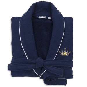 Waffle Terry Bathrobe with Cheetah Crown Design - Linum Home Textiles - 1 of 3