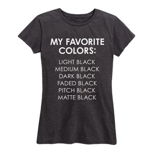 Women's - Instant Message - My Favorite Colors Black Short Sleeve Graphic T-Shirt - 1 of 4