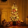 4.5ft Pre-Lit Artificial Christmas Tree, with Pine Needles, 108 Warm Lights, Lighting Vintage Potted Base, Easy Assembly, for Indoor Holiday Decor - 2 of 4