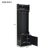 FURNIinspire Hall Trees Minimalist Slim Hall Tree With 6 Hanging Hooks, Clothes Rack, Coat Rack For Hallway, Living Room, Black, 15.7"*23.6"*78.7" - 3 of 4