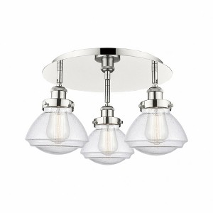 Olean - 3 Light Flush Mount In Art Deco Style-8 Inches Tall and 18.25 Inches Wide - 1 of 1