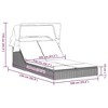 vidaXL Double Patio Sun Lounger with Canopy and Cushions Gray Poly Rattan daybed Outdoor Furniture - 3 of 4