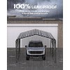 13'x 21'x 10' Heavy Duty Carport, Oversized Metal Garage with Reinforced All-Metal Frame and Galvanized Steel Roof, Permanent Shelter for Trucks - 4 of 4