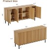 Wooden Freestanding Sideboard Buffet Cabinet with Fluted Doors, Adjustable Shelf Storage, Modern Storage Cabinet Coffee Bar for Dining Room - 2 of 4