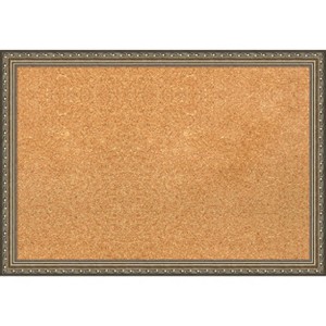 Amanti Art Parisian Silver Wood Framed Corkboard, Grey Cork - 1 of 4