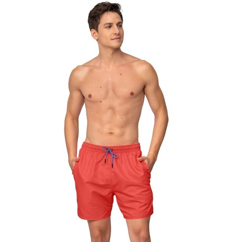 Leo Graphic Print Knee-length Swim Trunks For Men - Orange Xl : Target