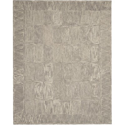 Hand-Tufted Gray Wool Rectangular Easy Care Area Rug