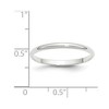 Black Bow Jewelry 2mm to 6mm 10K White Gold Lightweight Half Round Standard Fit Band - 4 of 4