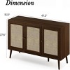 SEVOBAL Utility Storage Cabinets Three Door Rattan Buffet Sideboard Natural Texture Hidden Storage Dining Living Entryway, Brown, 15.5"*47.2"*27.6" - 2 of 4