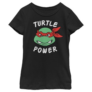 Girl's Teenage Mutant Ninja Turtles Raphael Turtle Power T-Shirt - 1 of 4