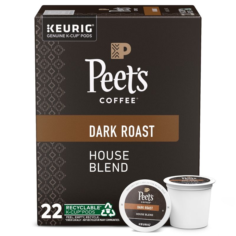 Peet&#39;s House Dark Roast Coffee - Keurig K-Cup Pods - 22ct, 1 of 6