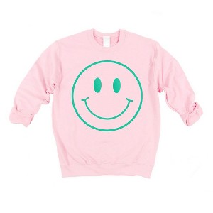 Simply Sage Market Women's Graphic Sweatshirt Smiley Face Outline Puff Print - 1 of 4