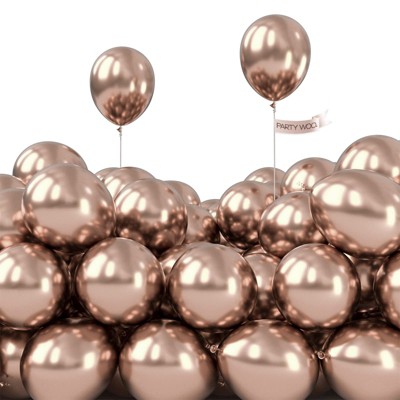 PartyWoo Balloons Metallic Rose Gold Champagne Gold 5 Inch 50 pcs