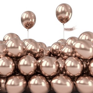 PartyWoo Balloons Metallic Rose Gold Champagne Gold 5 Inch 50 pcs - 1 of 4