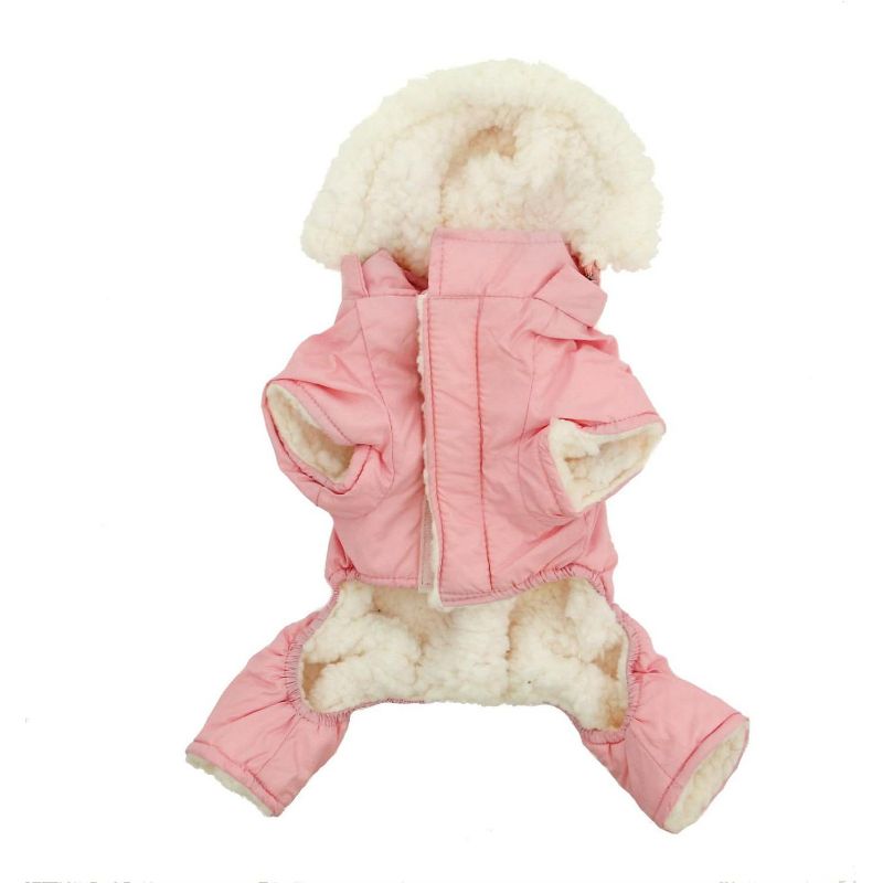 DOGGIE DESIGN Pink Ruffin It Dog Snowsuit - Large (L), 3 of 5
