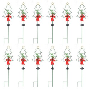 Yescom 12 Pcs Red Berries Tree Stake Christmas Pathway Decoration Waterproof for Garden Yard - 1 of 4