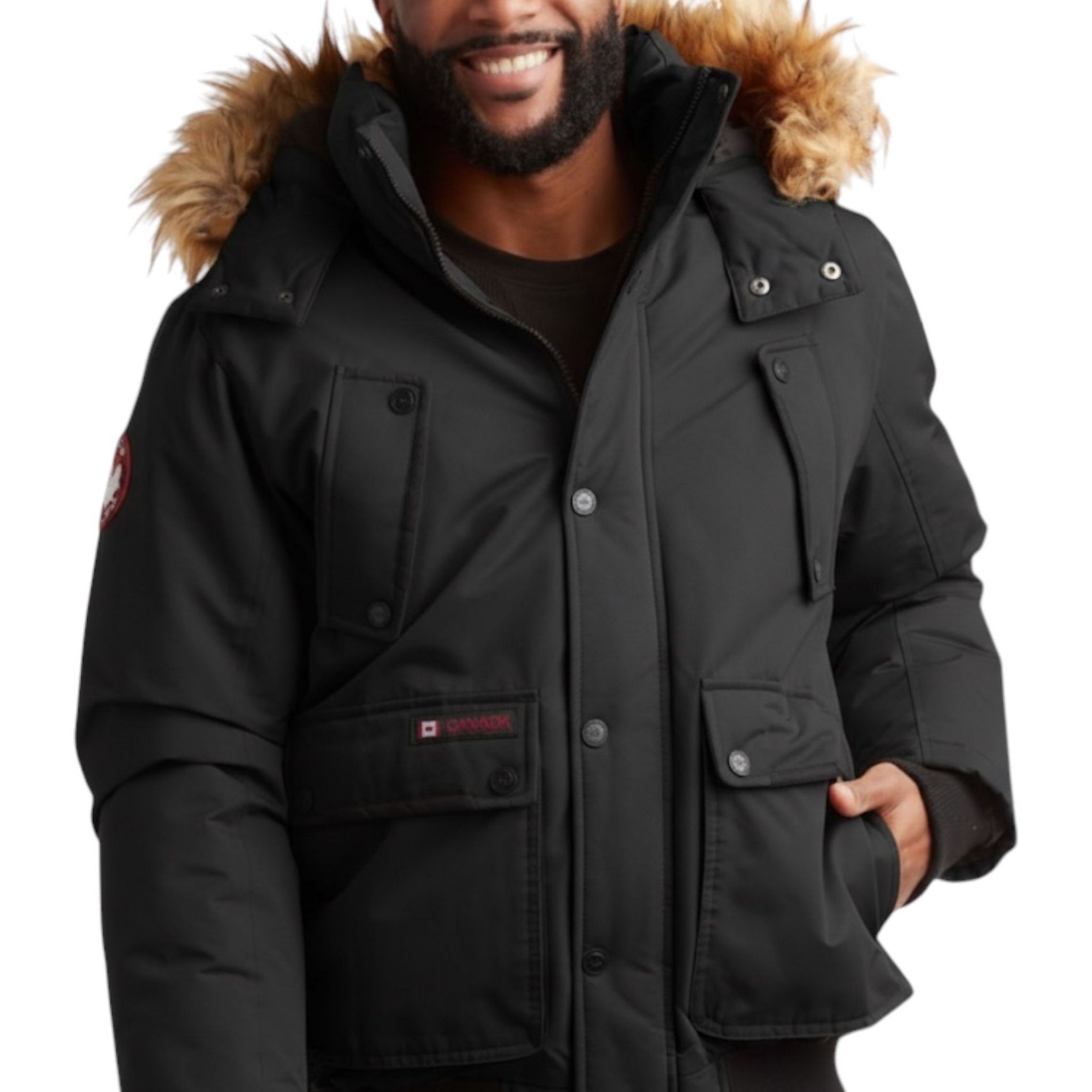 CANADA WEATHER GEAR Men’s Big & Tall Winter Jacket - Heavyweight Bomber Parka Coat Jacket for Big and Tall Men - Black, Size 5X