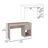 Vynxaria Computer Desk, Two Drawers, One Lower Shelf, Light Gray - 3 of 4