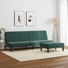vidaXL Sofa Bed Dark Green Velvet, Wood, Foam, Plastic 2-Seater Foldable - 2 of 4