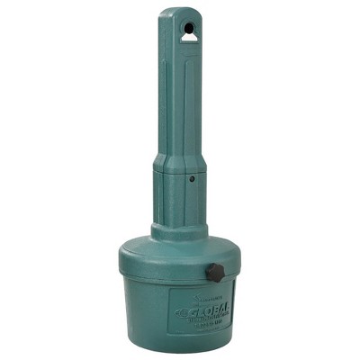 Global Industrial Low Maintenance 1.5 Gallon Large Capacity Flame Resistant Upright Plastic Outdoor Ashtray, Green