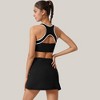 Anna-Kaci Active Women's Two-Piece Activewear Set with Contrast Trim Sports Bra Tank and High Waist Skirt - 4 of 4