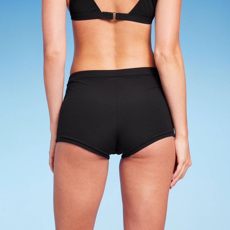 Women's Ribbed Low-Rise Short Bikini Bottom - Wild Fable™, 2 of 10