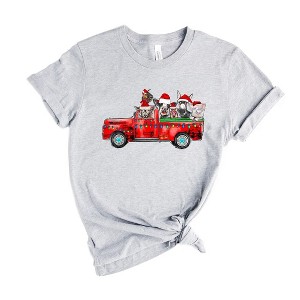 Simply Sage Market Women's Farm Animals Christmas Truck Short Sleeve Graphic Tee - 1 of 4