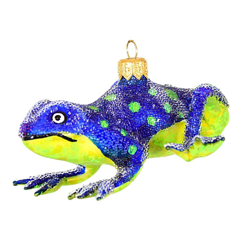 Morawski 2.5 Inch Blue Frog With Dots Poland Green Dots Tree Ornaments, 1 of 4