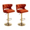 Set of 2 Upholstered  Swivel Bar Stools With Back and Footrest-ModernLuxe - 4 of 4