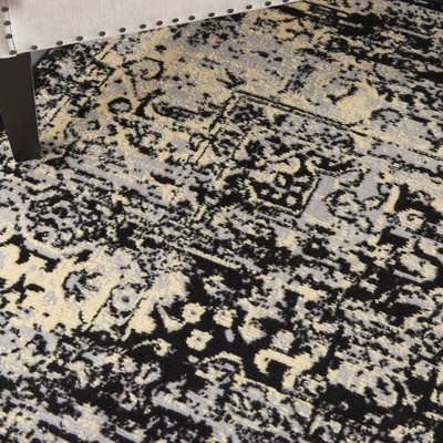 Elegant Black Medallion 8' x 10' Synthetic Area Rug