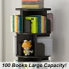 Homhougo Rotating Bookshelf, 360 Display 4 Tier Bookcase Storage Rack, Corner Spinning Book Shelf, Wood Revolving Bookcase Organizer, Black - 4 of 4