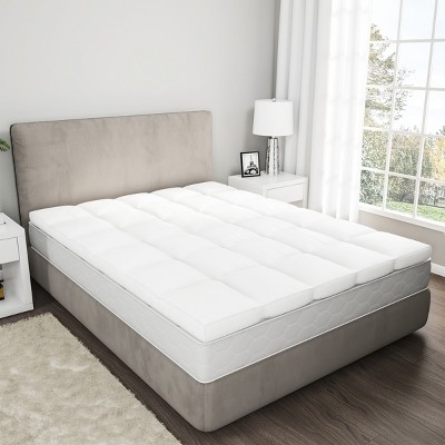 Hastings Home Down Mattress Topper - 4-Inch Duck and Goose Feather Bed with Cotton Cover