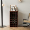 Vynxaria Bar Serving Carts, Brown Walnut Modular 32-Bottle Wine Cabinet - 2 of 4