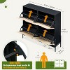 39.4"Rattan Shoe Cabinet Organizer with Flip-Drawer Doors, 4-Door Storage with Adjustable Shelves, Holds Up to 20 Pairs - 2 of 4