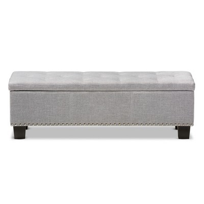Hannah 53'' Grayish Beige Button-Tufted Storage Ottoman Bench