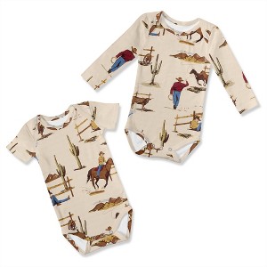 Sweet Jojo Designs Boy Baby Bodysuits - Set 6-12M Wild West Cowboy Multicolor 2pc - 1 of 4