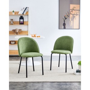 Modern Iron-Legged Chairs with Cushioned Comfort, 2-Pack - 1 of 4