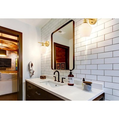 Gene Brass and Frosted White Glass Dimmable Sconce