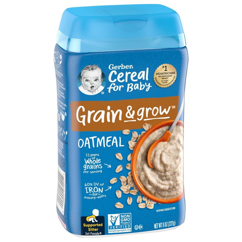 Gerber Single Grain Oatmeal Baby Cereal - 8oz, 3 of 9