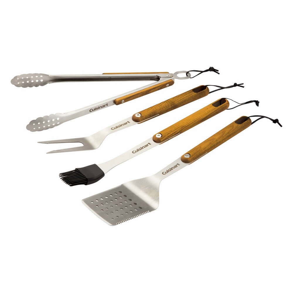 Photos - BBQ Accessory Cuisinart 4pc Ash Wood Grill Tool Set 
