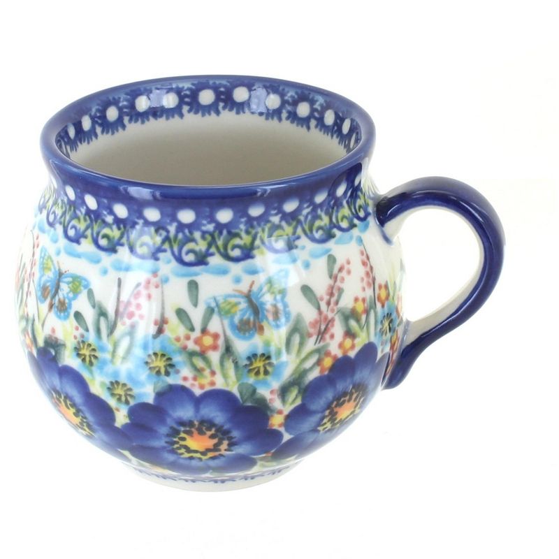 Blue Rose Polish Pottery 455 Vena Bubble Mug, 1 of 2