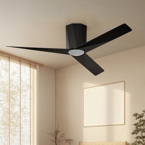 TALOYA 52 in. Ceiling Fan with Light and Remote, Reversible Quiet DC Motor and 3 Blades 3 CCT Light(Black) - 1 of 4