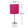 Simple Designs Sleek Slender Brushed Steel Table Lamp Pink - 3 of 4
