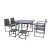 VisioGear Patio Seating Sets, 9 Pieces Patio Seating Sets with Glass Table Top, Outdoor Space Saving Chairs, Gray, 42.91"*42.91"*28.35" - 2 of 4