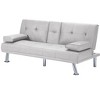 DOMETOUR 66.1" Futon Sleeper Sofa Bed for Living Room, PU Leather Adjustable Backrest Convertible Sofa - 4 of 4